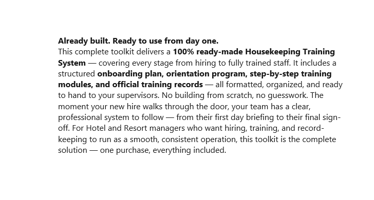 12. Housekeeping Department Training System — Complete Toolkit