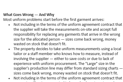 32. Hotel Uniform Management Guide — From Order to Issuance