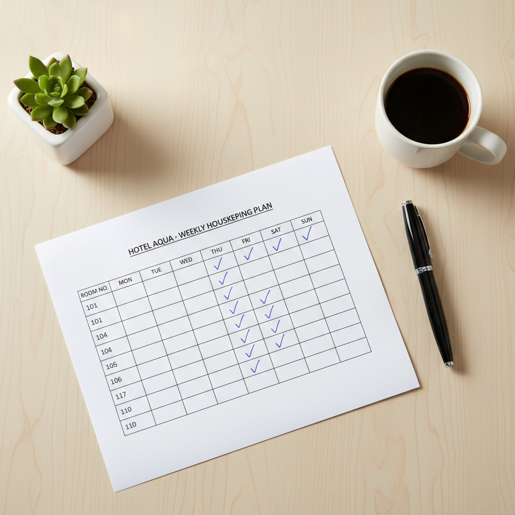 Creating a cleaning schedule for your property.