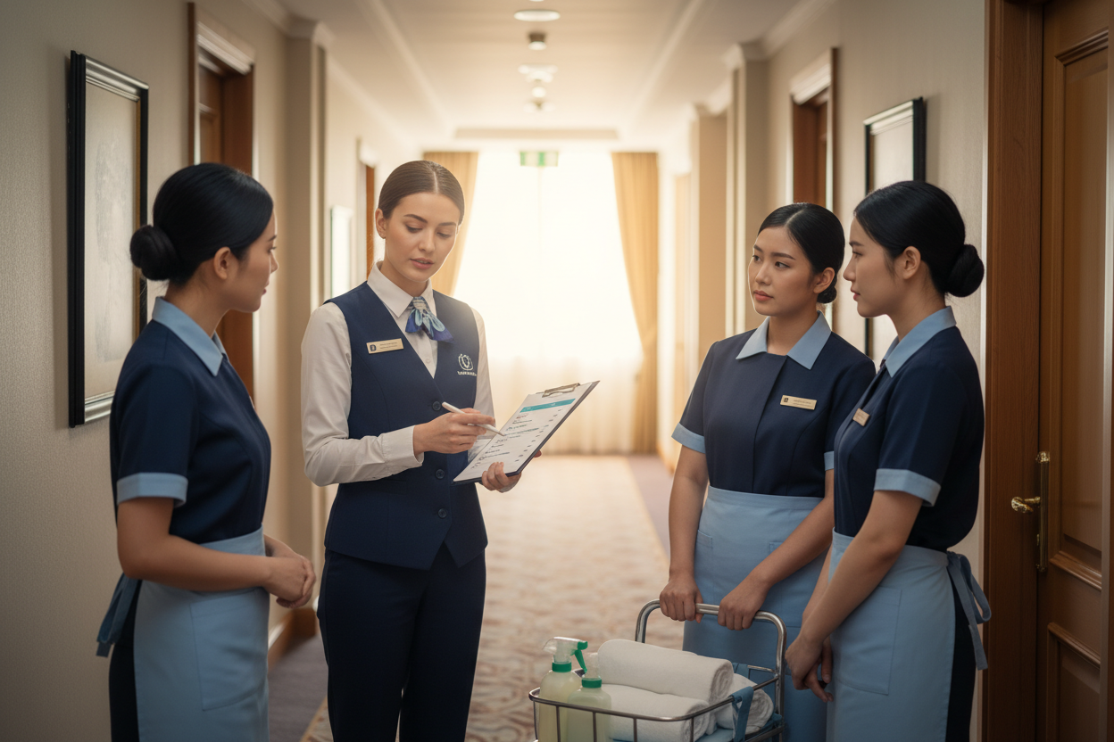 Housekeeping Supervisor Allocating Tasks